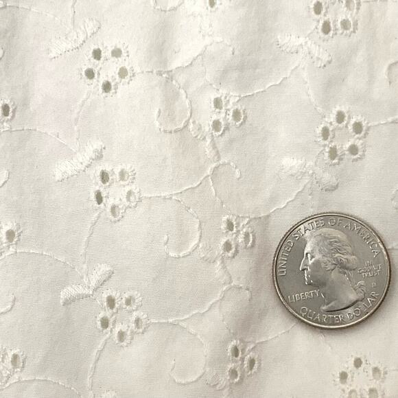 💰Liz Claibourne Petite Audra 100% Cotton White Eyelet Ankle Pants - Size 14 P - Picture 6 of 10